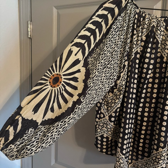 Free People Elena Floral Boho Printed Peasant Top Size Small - Picture 7 of 11